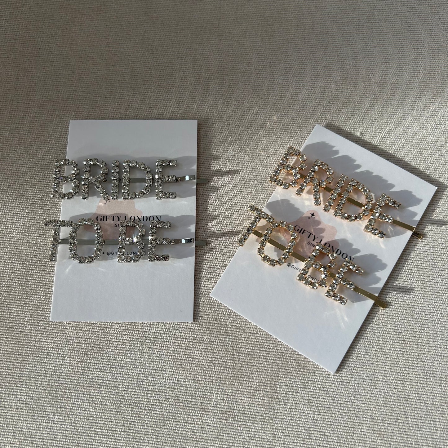 Bride to be gold and silver diamanté hair slide