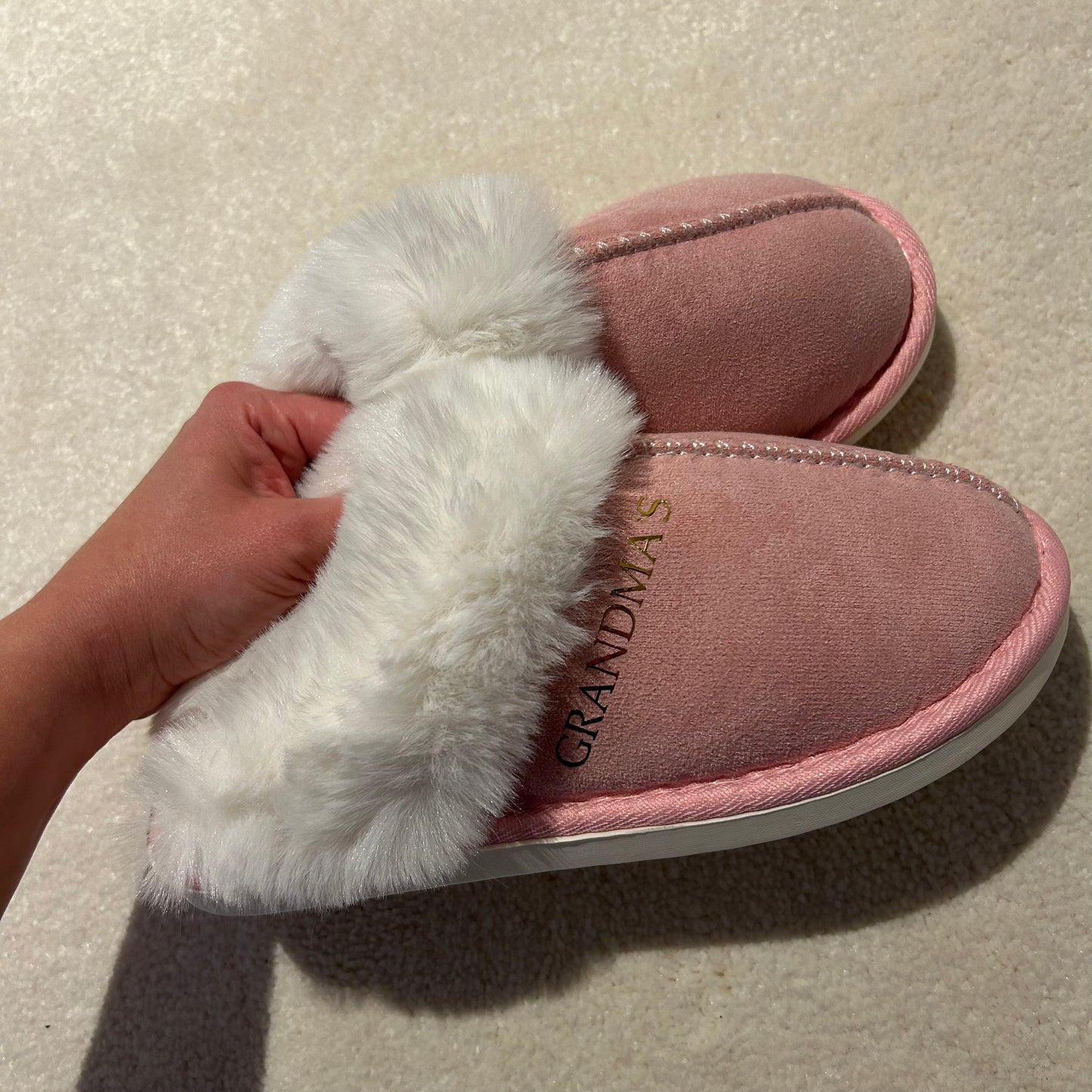 Furry / Fluffy Personalised Closed Toe Slippers