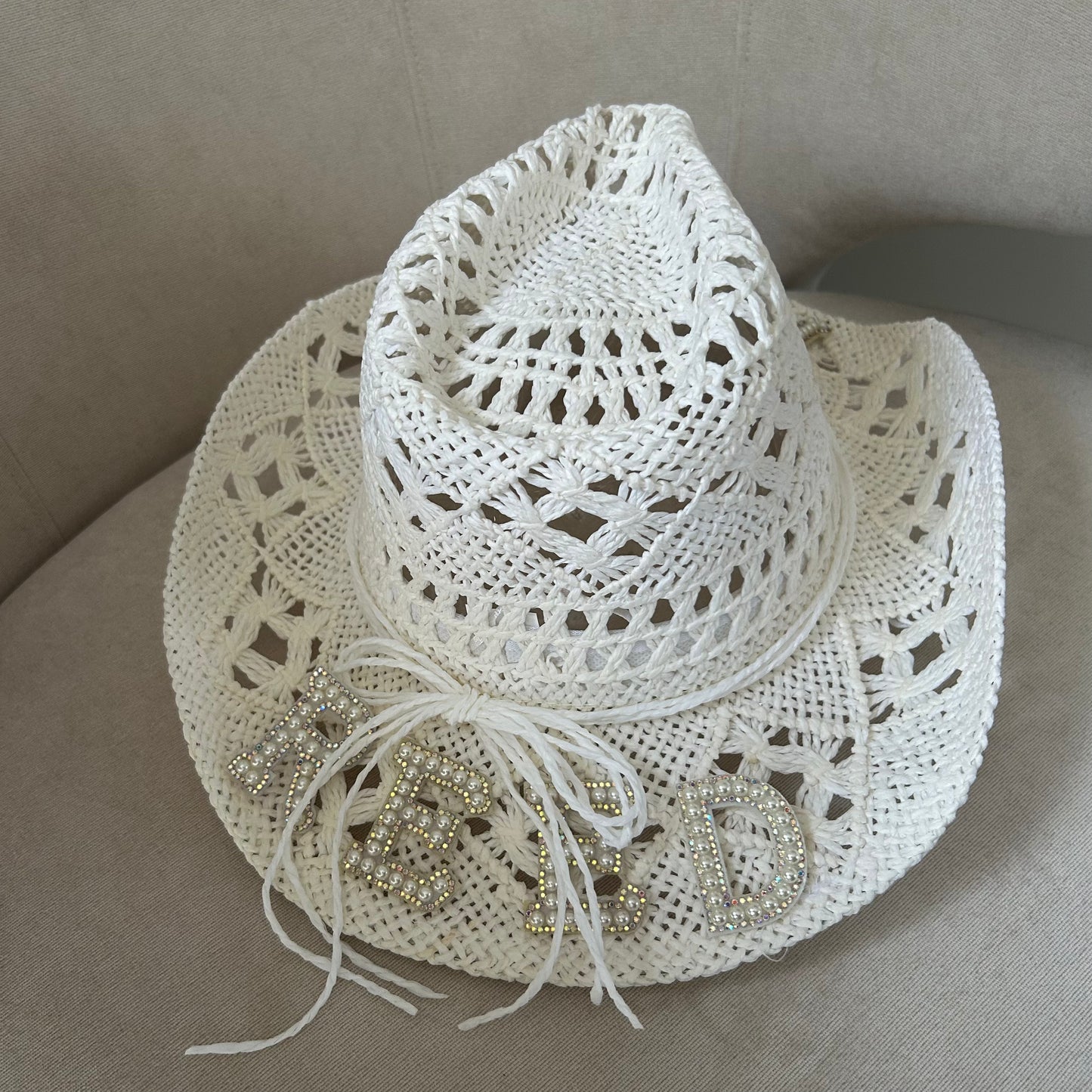 White Pearl Personalised Cowboy Hat