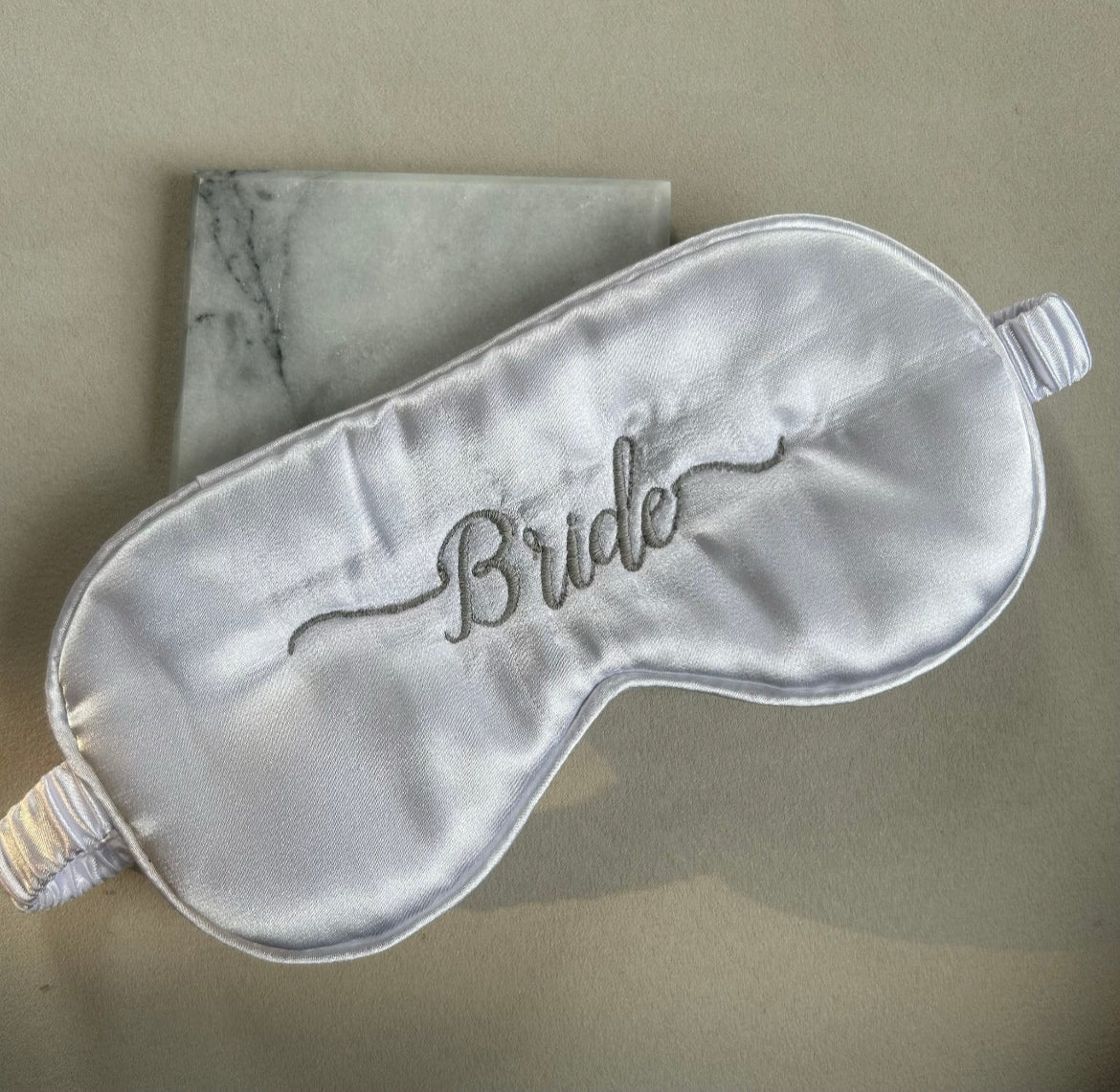 Bride embroidered eye mask