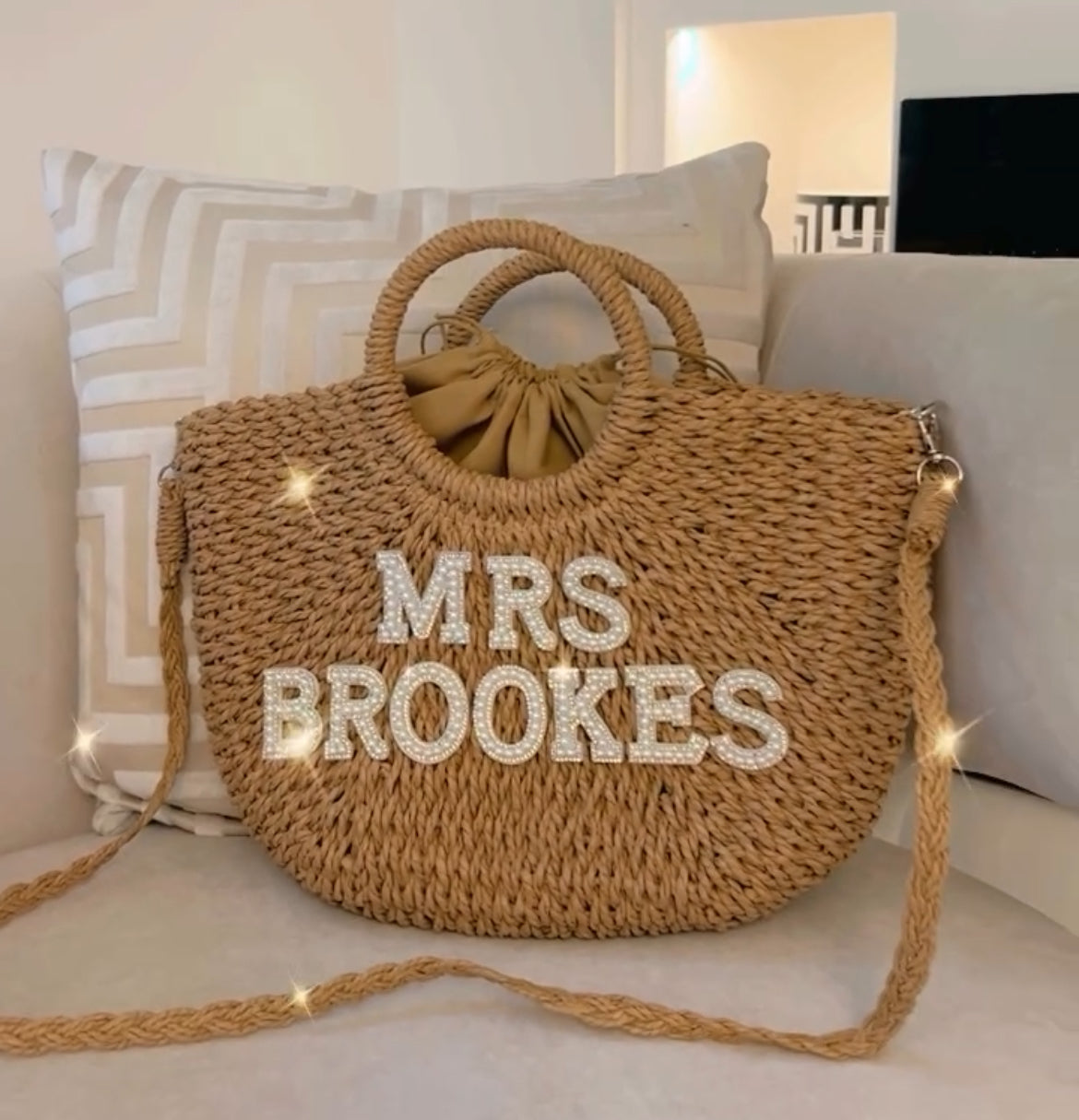 Mrs Pearl & Diamanté Beach Bags