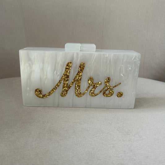 Gold Mrs Pearl & Sparkle Clutch Bag