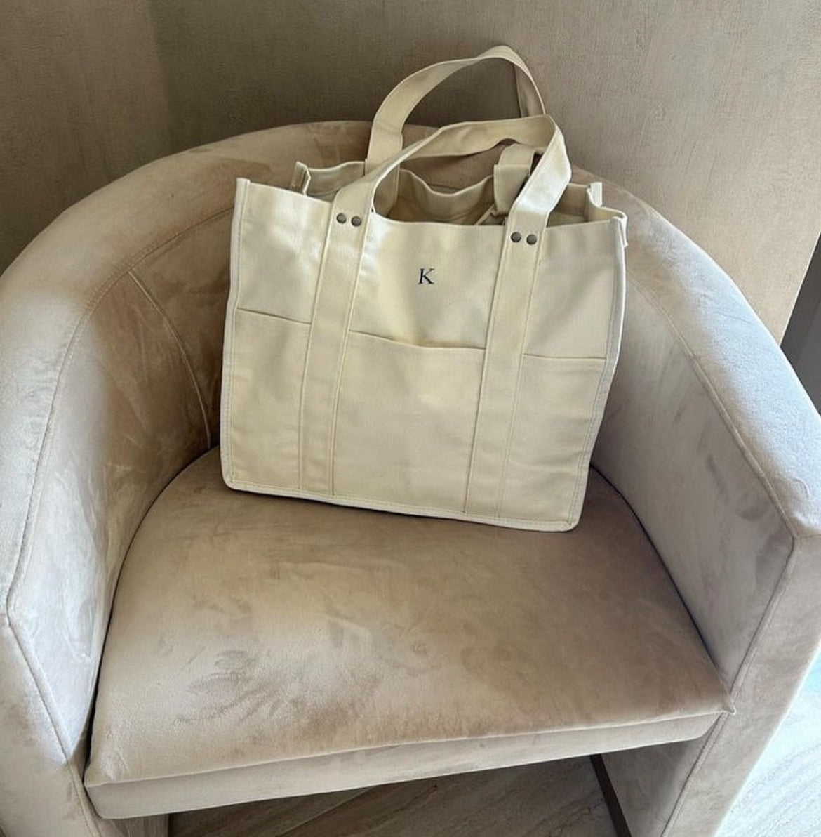 Cream Medium Cabin Tote Bag