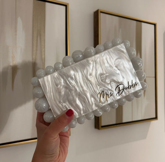 Bubble Pearl Personalised Acrylic Clutch Bag