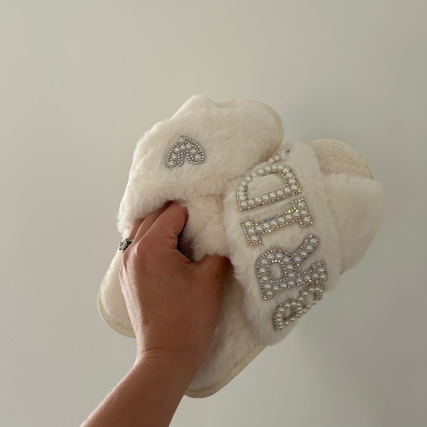 Bride Pearl & Diamante Slippers