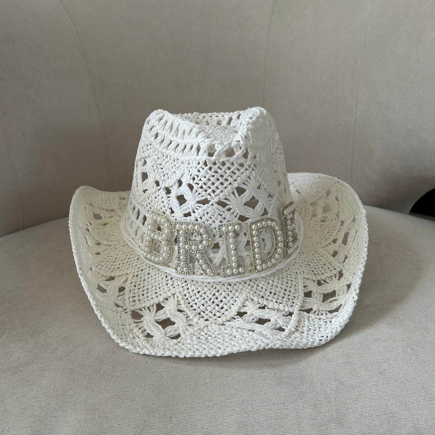 White Pearl Personalised Cowboy Hat