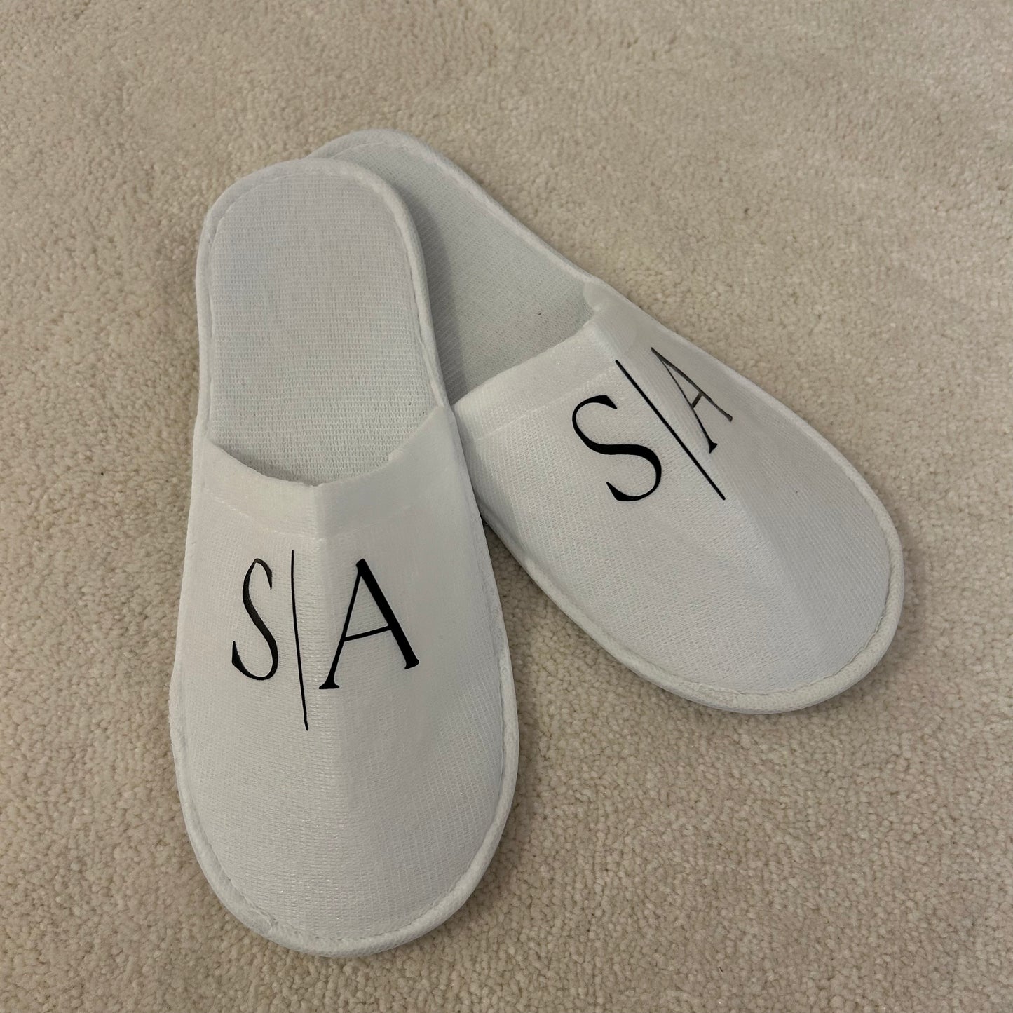 Monogram printed evening slippers