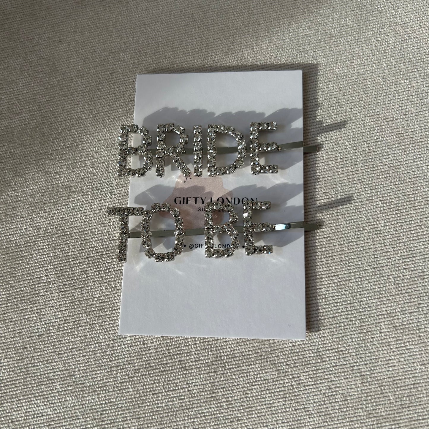 Bride to be gold and silver diamanté hair slide