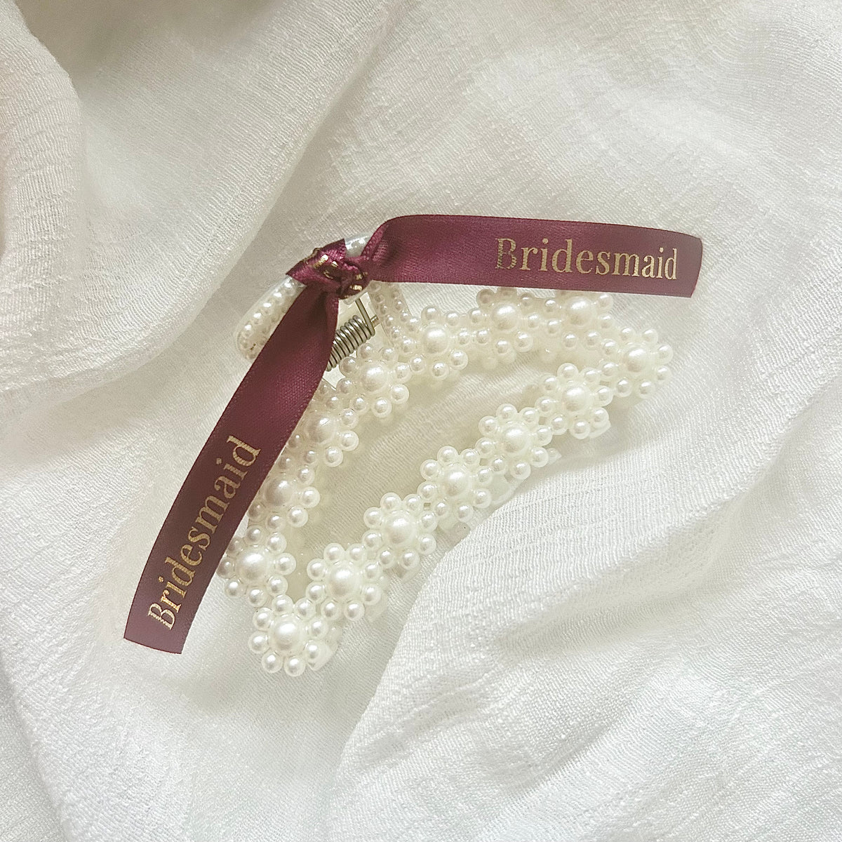 Christmas Personalised Bridal Party Pearl Hair Clip