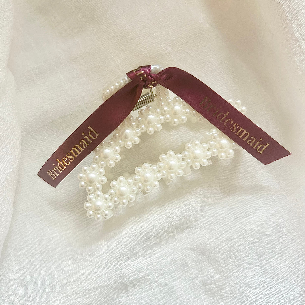 Christmas Personalised Bridal Party Pearl Hair Clip