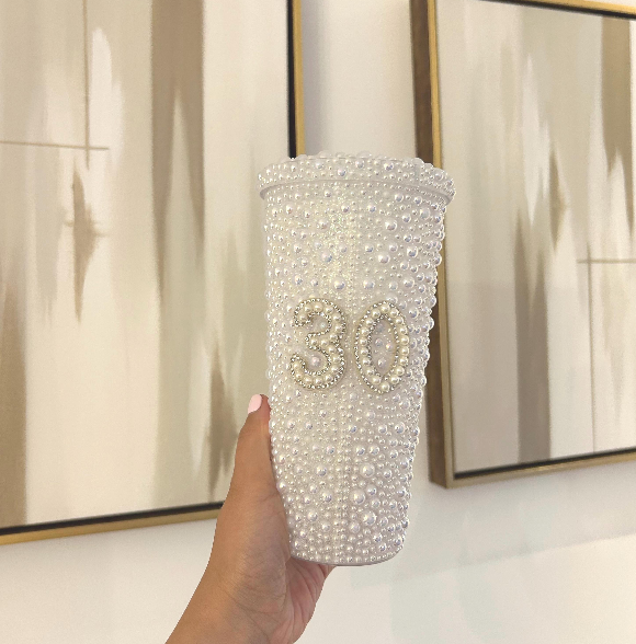 Birthday Full Pearl Personalised Cold Cup