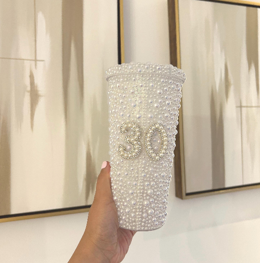 Birthday Full Pearl Personalised Cold Cup