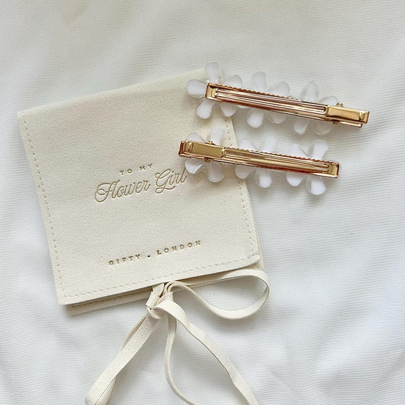 Flower girl hair slides wedding accessory