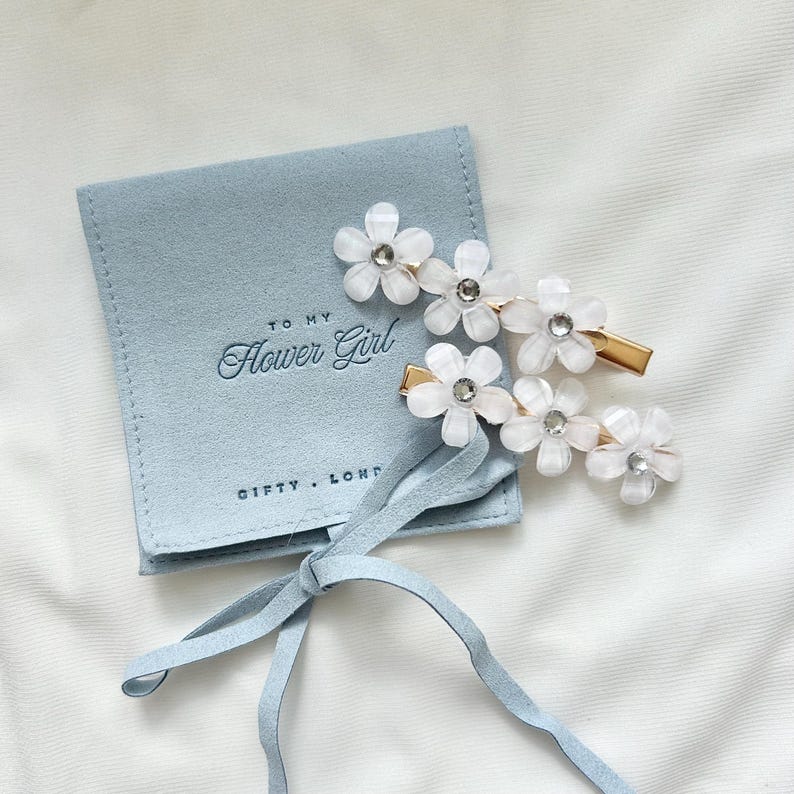 Flower girl hair slides wedding gift
