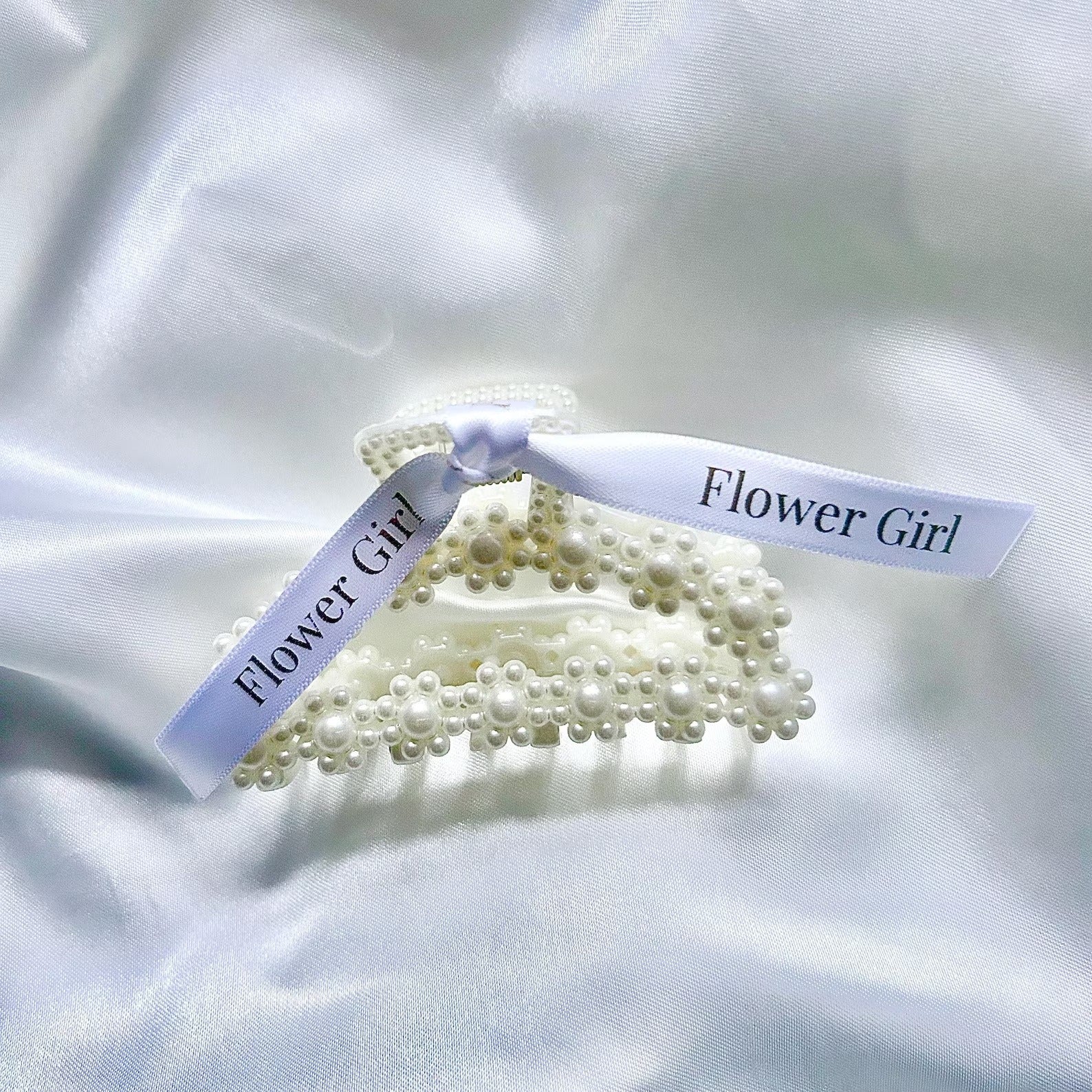 Pearl Flower Girl personalised bridal party hair clip